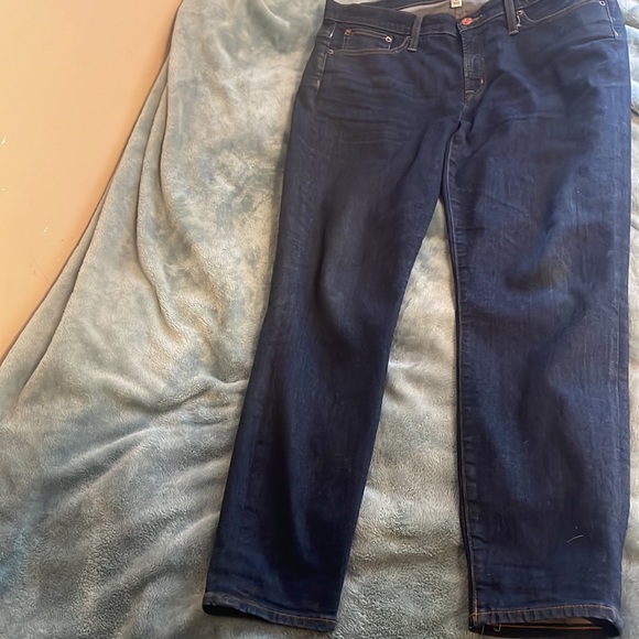 J.CREW 8" TOOTHPICK jeans SKINNY vista blue perfecting pockets 31 EUC - Picture 2 of 4